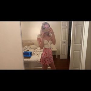 Princess Polly pink floral mini skirt